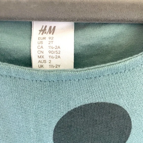 NWT H&M Kids Teal Overalls with Black Dots 2T - Picture 6 of 6